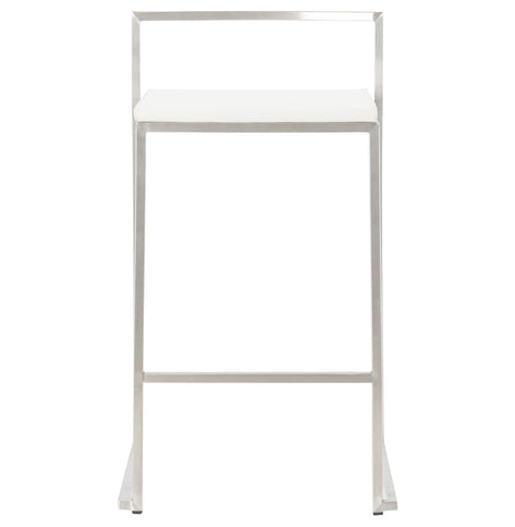 White semi-high design stool 'DISKO MINI' stackable