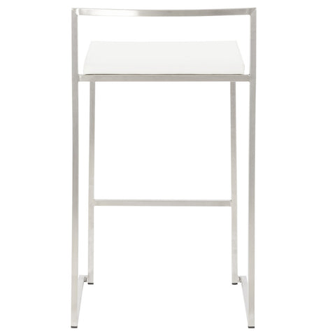 White semi-high design stool 'DISKO MINI' stackable