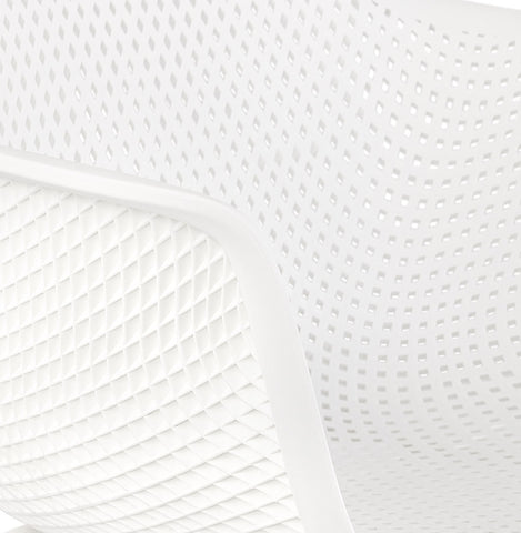 White perforated chair with armrests 'DRAK' indoor/outdoor