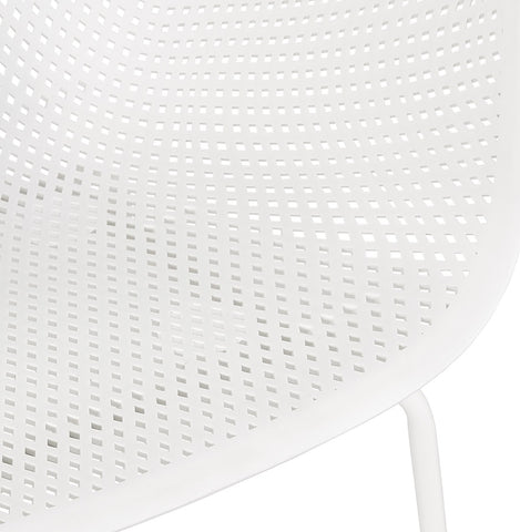 White perforated chair with armrests 'DRAK' indoor/outdoor