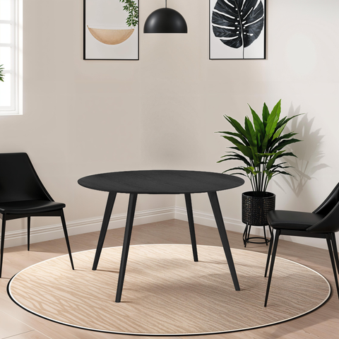 Zwarte ronde keukentafel 'AMY' - ø 120 cm