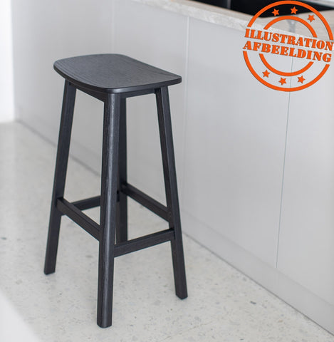 Design bar stool 'DUMAS' in natural wood finish