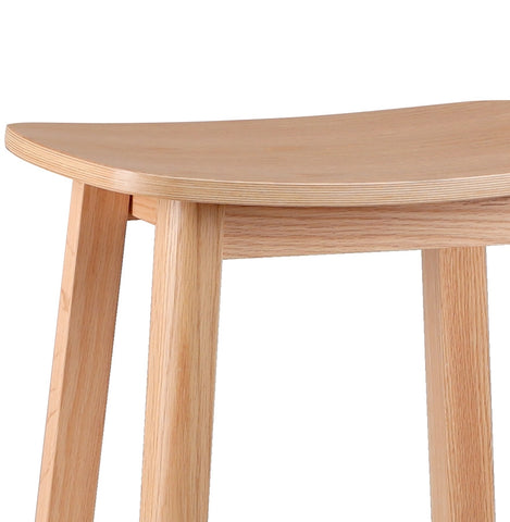 Design bar stool 'DUMAS' in natural wood finish