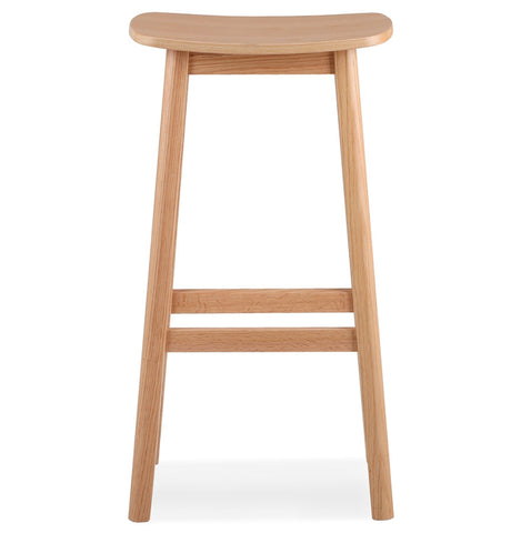 Design bar stool 'DUMAS' in natural wood finish