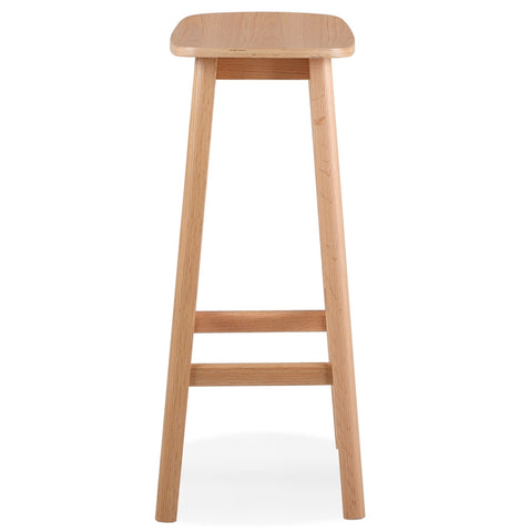 Design bar stool 'DUMAS' in natural wood finish