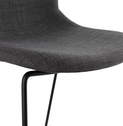 Stackable bar stool 'EKTOR' in dark gray fabric