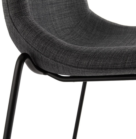 Stackable bar stool 'EKTOR' in dark gray fabric