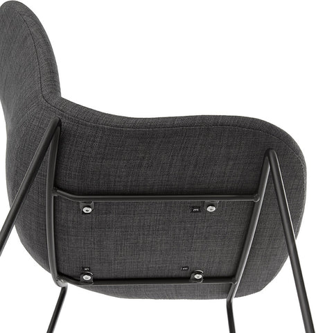 Stackable bar stool 'EKTOR' in dark gray fabric