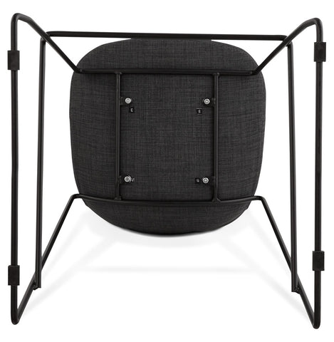 Stackable bar stool 'EKTOR' in dark gray fabric