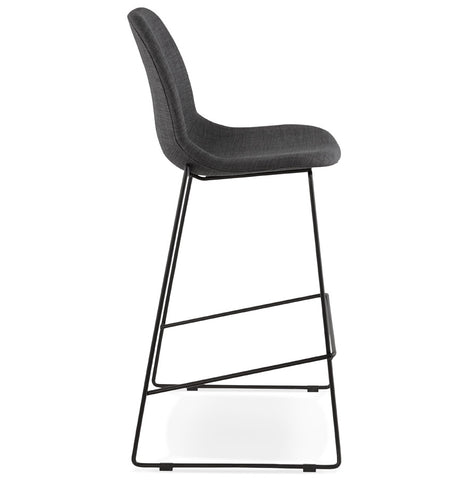 Stackable bar stool 'EKTOR' in dark gray fabric