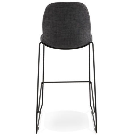 Stackable bar stool 'EKTOR' in dark gray fabric