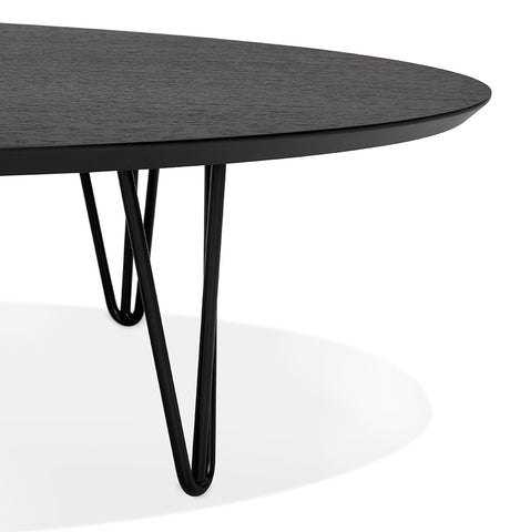 Large coffee table 'ELYPSE' in wood and black metal