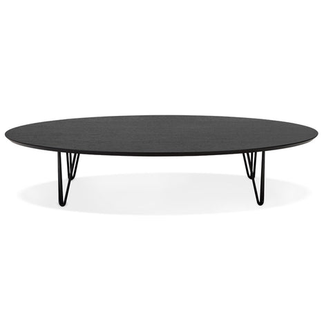 Large coffee table 'ELYPSE' in wood and black metal