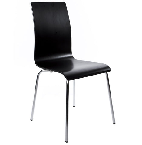 Designer dining chair 'ESPERA' in black painted wood