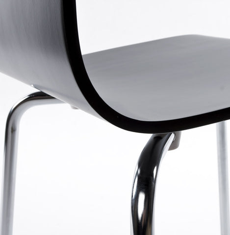 Designer dining chair 'ESPERA' in black painted wood