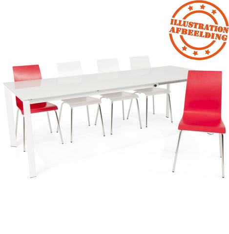 Designer dining chair 'ESPERA' in white painted wood