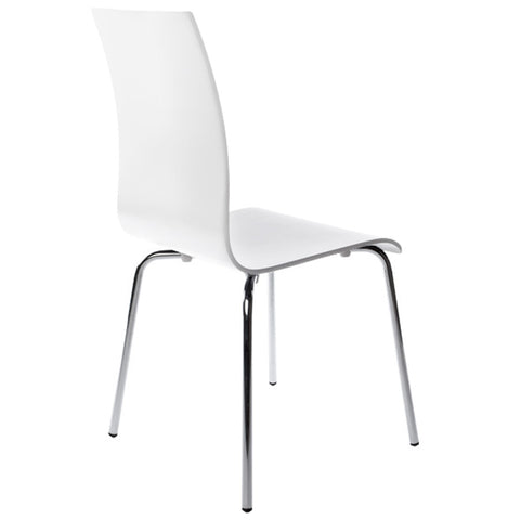 Designer dining chair 'ESPERA' in white painted wood