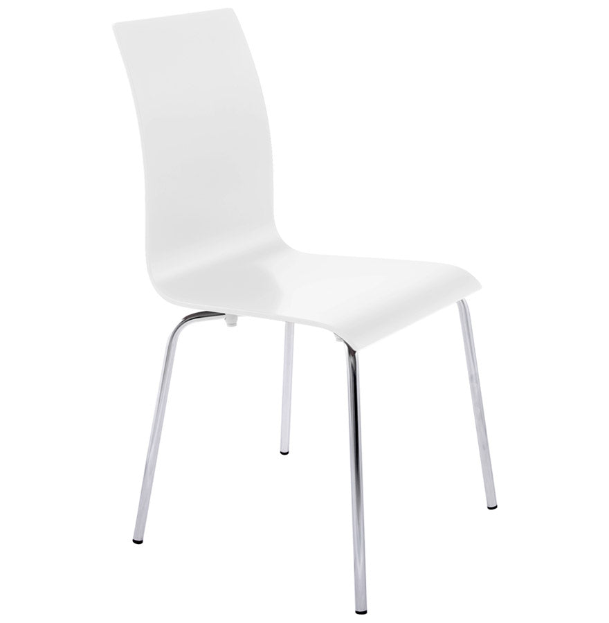 Designer dining chair 'ESPERA' in white painted wood