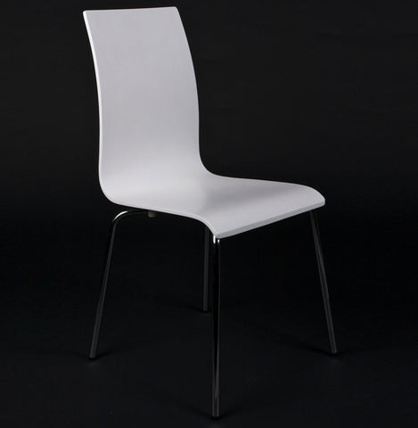 Designer dining chair 'ESPERA' in white painted wood