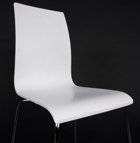 Designer dining chair 'ESPERA' in white painted wood