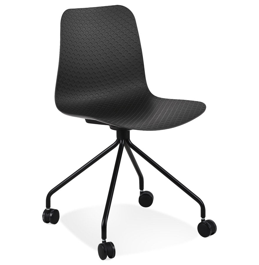 Black designer office chair 'EVORA' on wheels