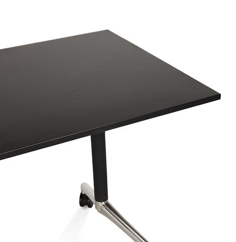 Foldable desk 'FLEXO' black on wheels - 140x70 cm