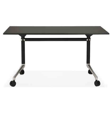 Foldable desk 'FLEXO' black on wheels - 140x70 cm