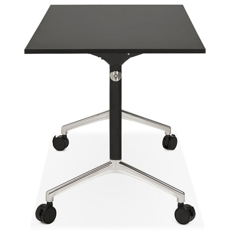 Foldable desk 'FLEXO' black on wheels - 140x70 cm