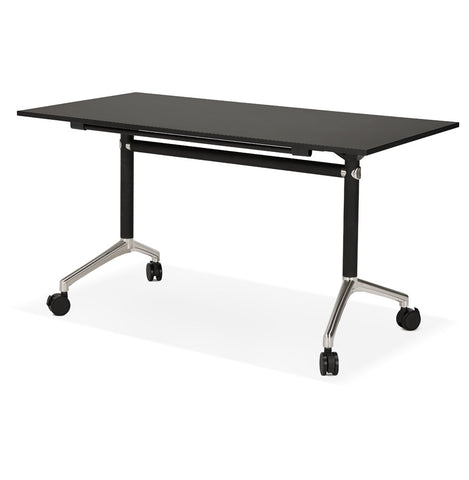 Foldable desk 'FLEXO' black on wheels - 140x70 cm