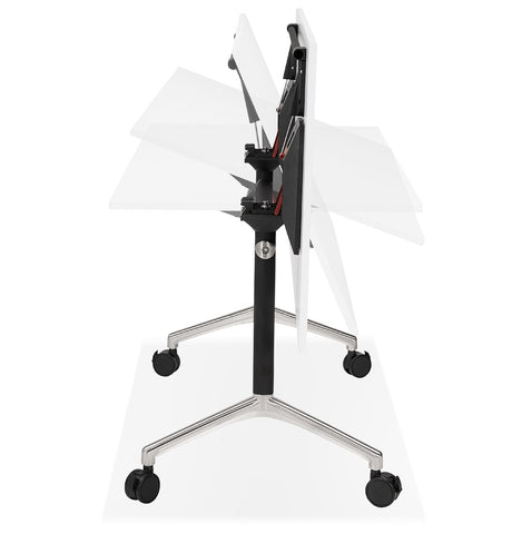 Folding desk 'FLEXO' white on wheels - 140x70 cm