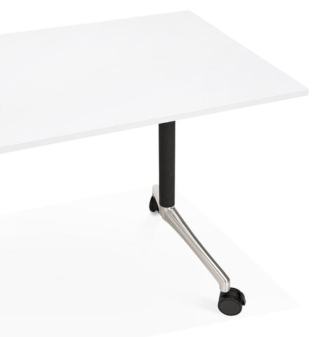 Groot opvouwbaar bureau 'FLEXO' wit op wielen - 160x80 cm