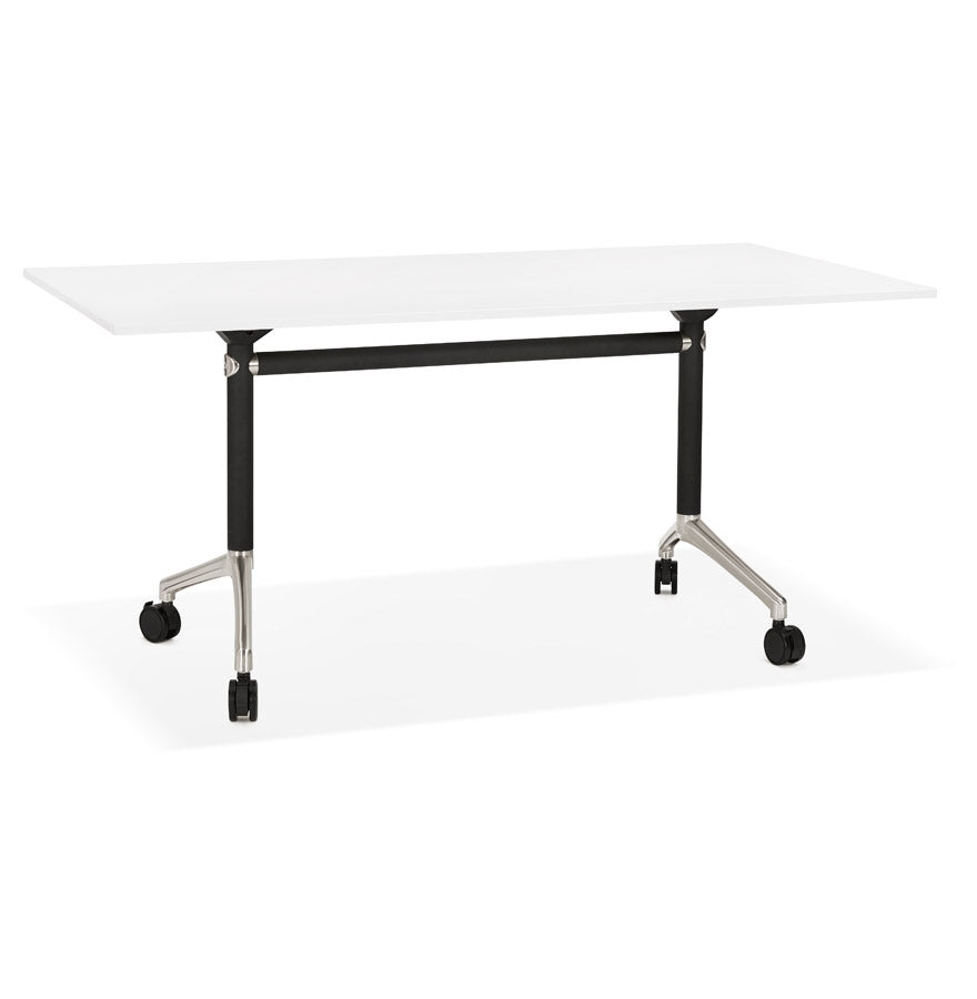 Groot opvouwbaar bureau 'FLEXO' wit op wielen - 160x80 cm