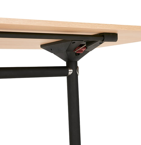 Foldable desk 'FLEXO' on wheels in natural wood finish - 140 x 70 cm