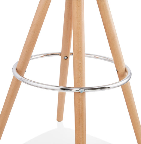 Scandinavian half-high stool 'FLORENCE MINI' in white terry fabric