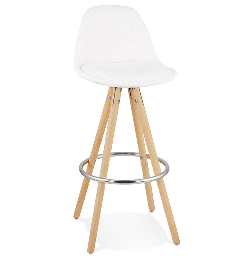 Scandinavian bar stool 'FLORENCE' in white terry cloth