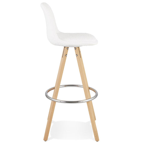 Scandinavian bar stool 'FLORENCE' in white terry cloth