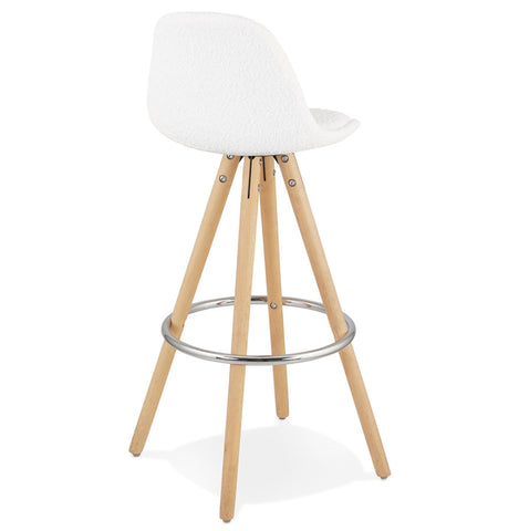 Scandinavian bar stool 'FLORENCE' in white terry cloth