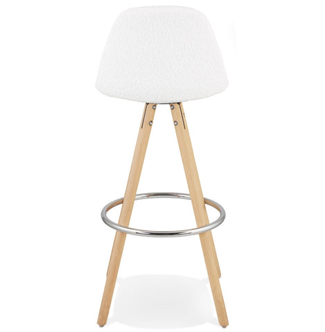 Scandinavian bar stool 'FLORENCE' in white terry cloth