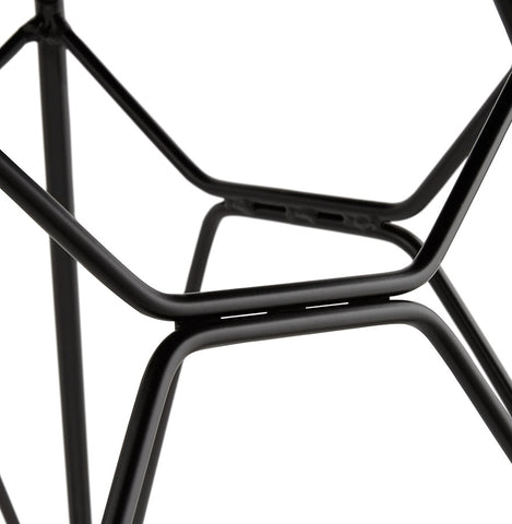 Design chair 'GAUDY' black industrial style with black metal base