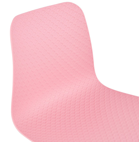 Modern chair 'GAUDY' pink with white metal base