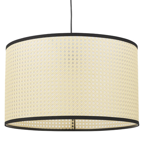 Round pendant lamp 'GOBU' made of natural rattan and black structure