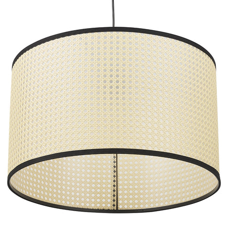 Round pendant lamp 'GOBU' made of natural rattan and black structure