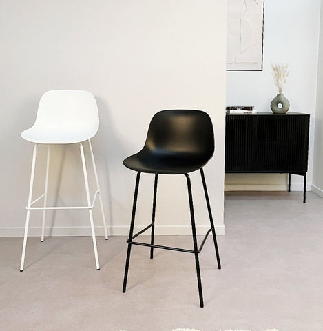 Black bar stool 'GRANO' for indoor/outdoor use