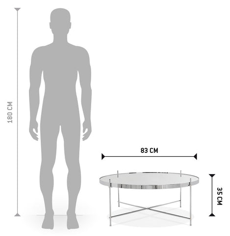 Lage chromen salontafel 'KOLOS BIG