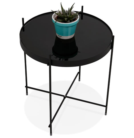 Black folding side table 'KOLOS'