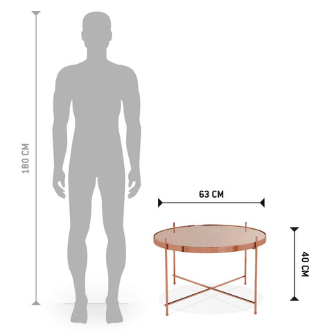 Low table 'KOLOS MEDIUM' copper colored