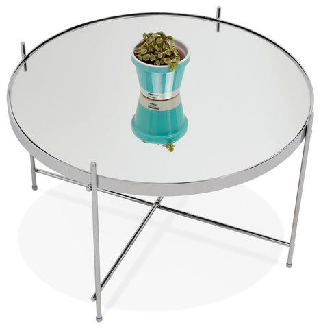 Low table 'KOLOS MEDIUM' chrome colored