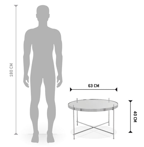 Low table 'KOLOS MEDIUM' chrome colored