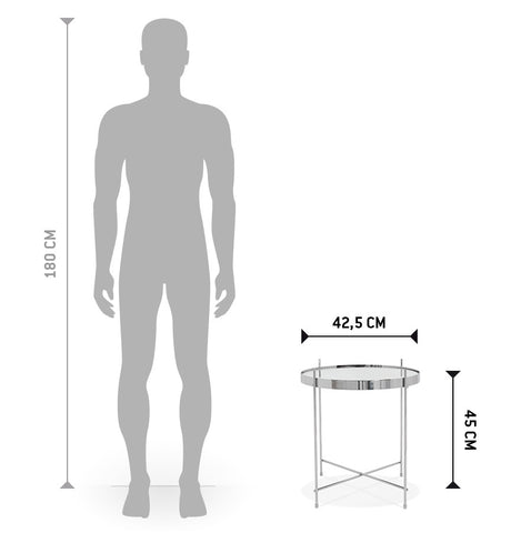 Chroomkleurige opklapbare bijzettafel 'KOLOS'