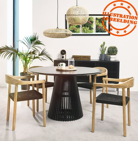 Ronde hanglamp 'CASIMIRA MINI' van natuurlijk bamboe